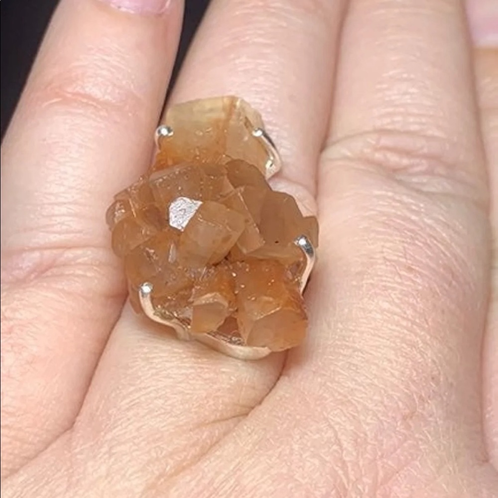 Solid Sterling Aragonite Star Ring - image 6